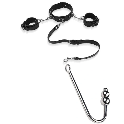 Beaded Elegant Hook Collar with and Cuffs Anal 5334 1124